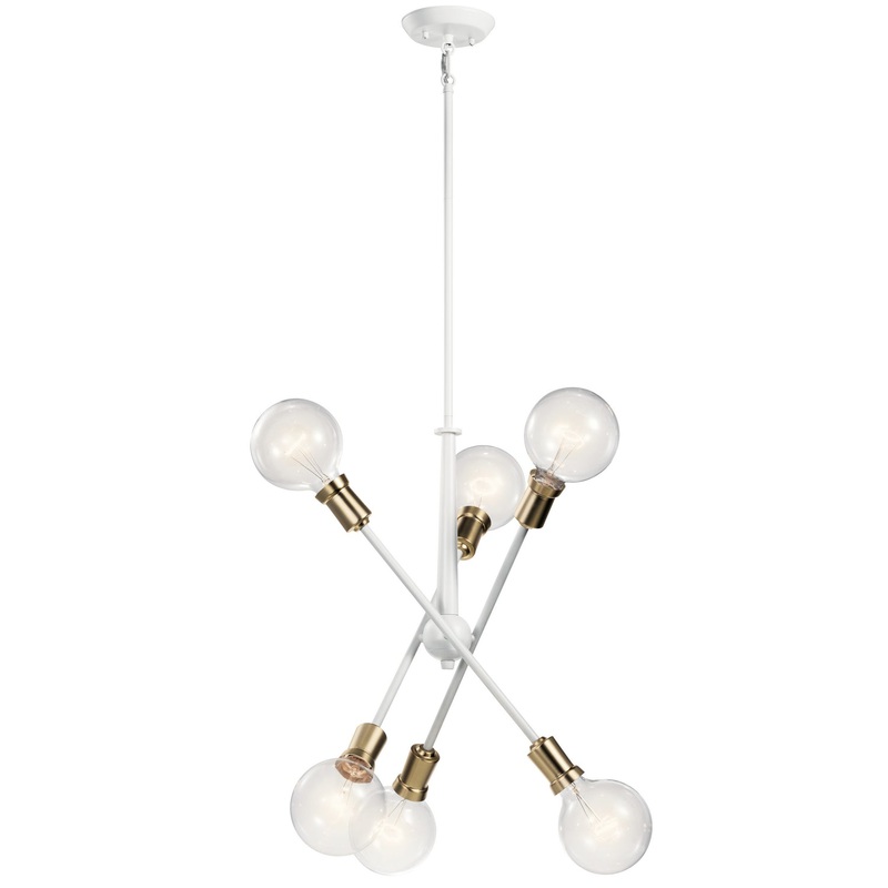 Kichler 43095WH Six Light Chandelier, White