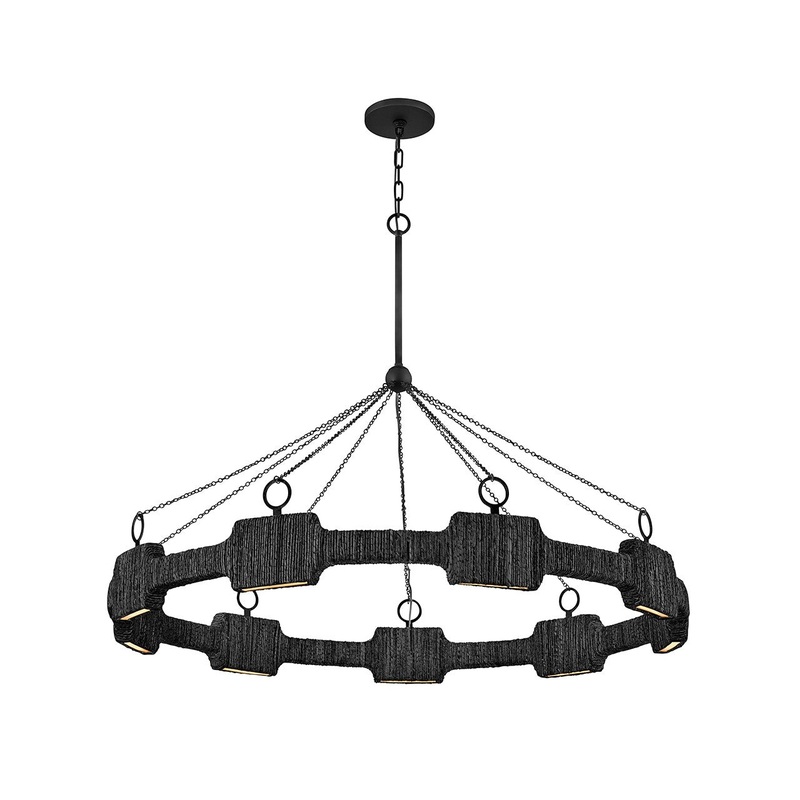 LED Chandelier from the Raffi Collection in Carbon Black Finish by Hinkley