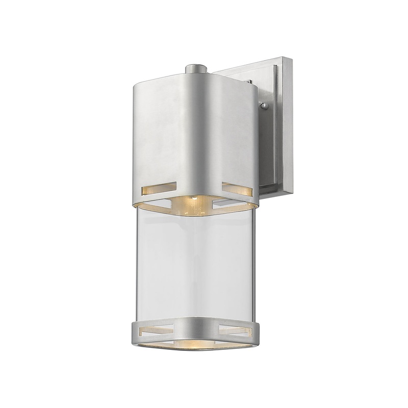 LED Outdoor Wall Light from the Lestat Collection in Brushed Aluminum Finish by Z-Lite