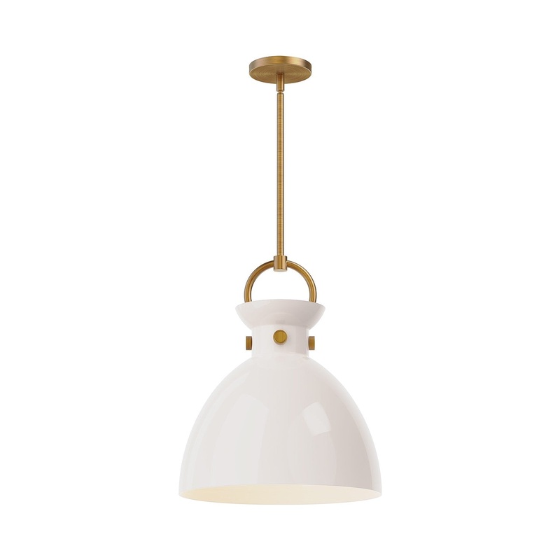 One Light Pendant from the Waldo Collection in Aged Gold Finish by Alora