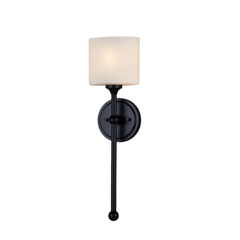 One Light Wall Sconce from the Sequoia Collection in Matte Black Finish by Justice Designs