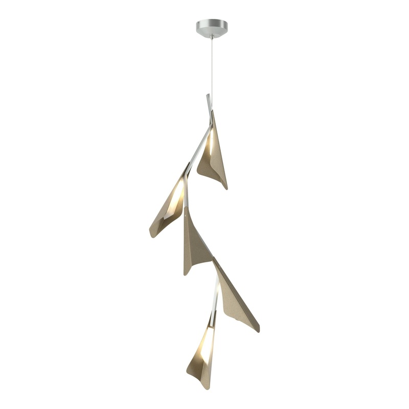 Plume 5-Light LED Pendant Vintage Platinum Soft Gold