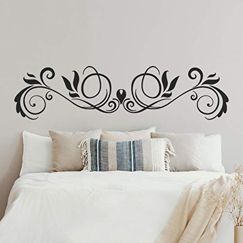 T-MK337 – Adesivi per testiera del letto, 35 x 140 cm, colore: Nero