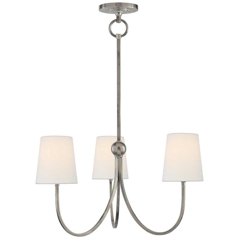Three Light Chandelier from the Reed Collection in Antique Nickel Finish by Visual Comfort Signature