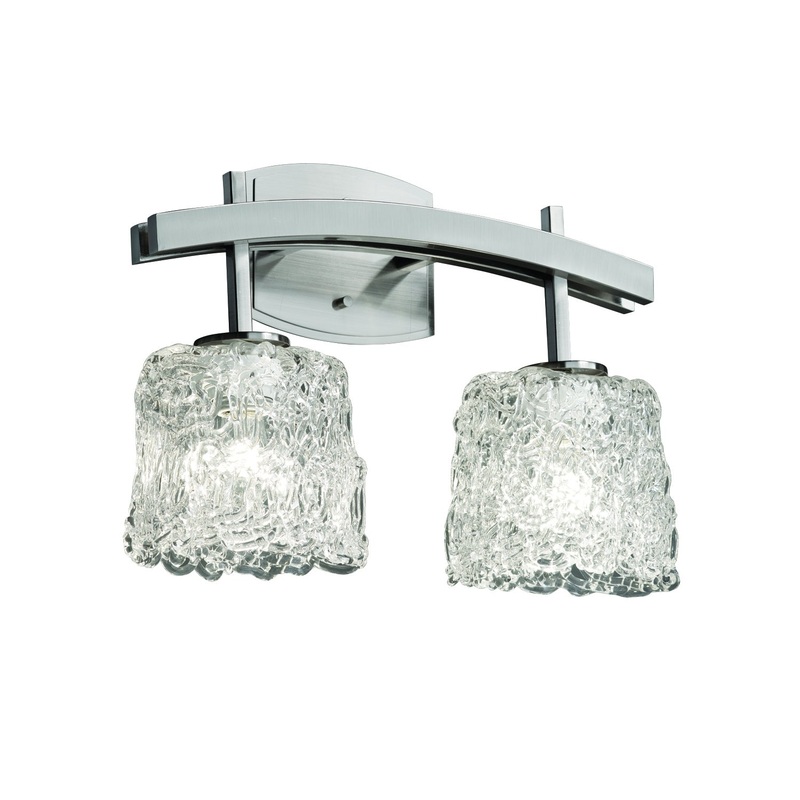 Two Light Bath Bar from the Veneto Luce Collection in Brushed Nickel Finish by Justice Designs