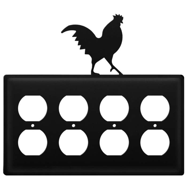Village Wrought Iron EOOOO-1 Quad Rooster Quad Outlet Cover CUSTOM Product