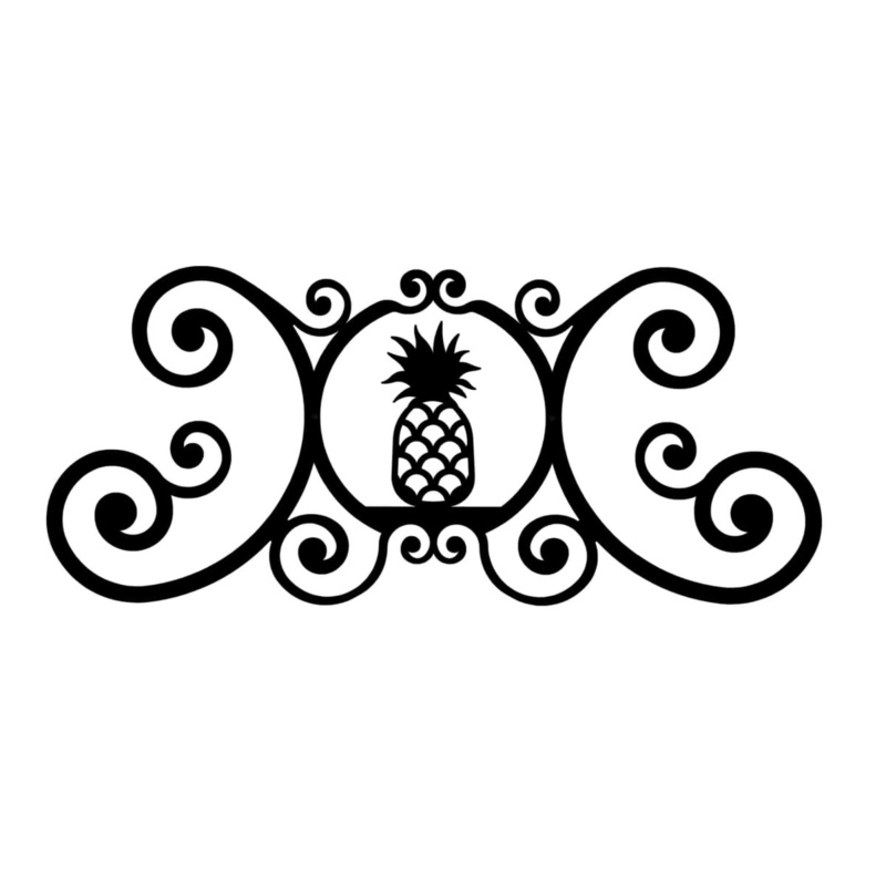 Village Wrought Iron HP-OD-44 Pineapple Over Door Plaque