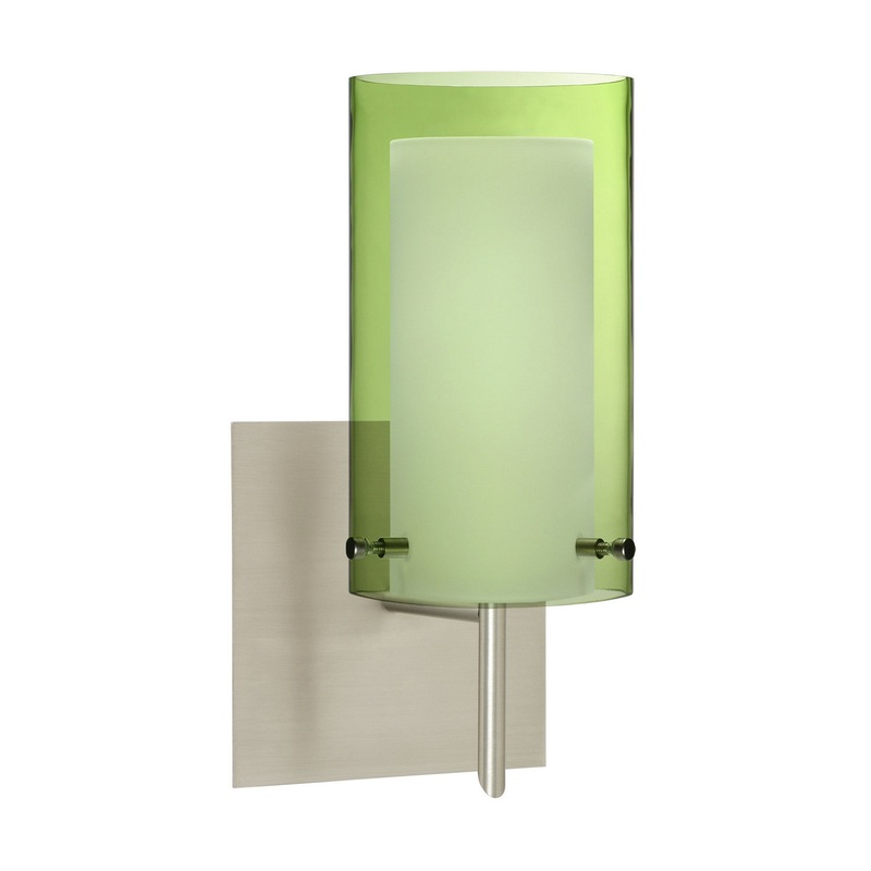 Besa 1SW-L44007-SN-SQ Pahu One Light Wall Sconce Satin Nickel