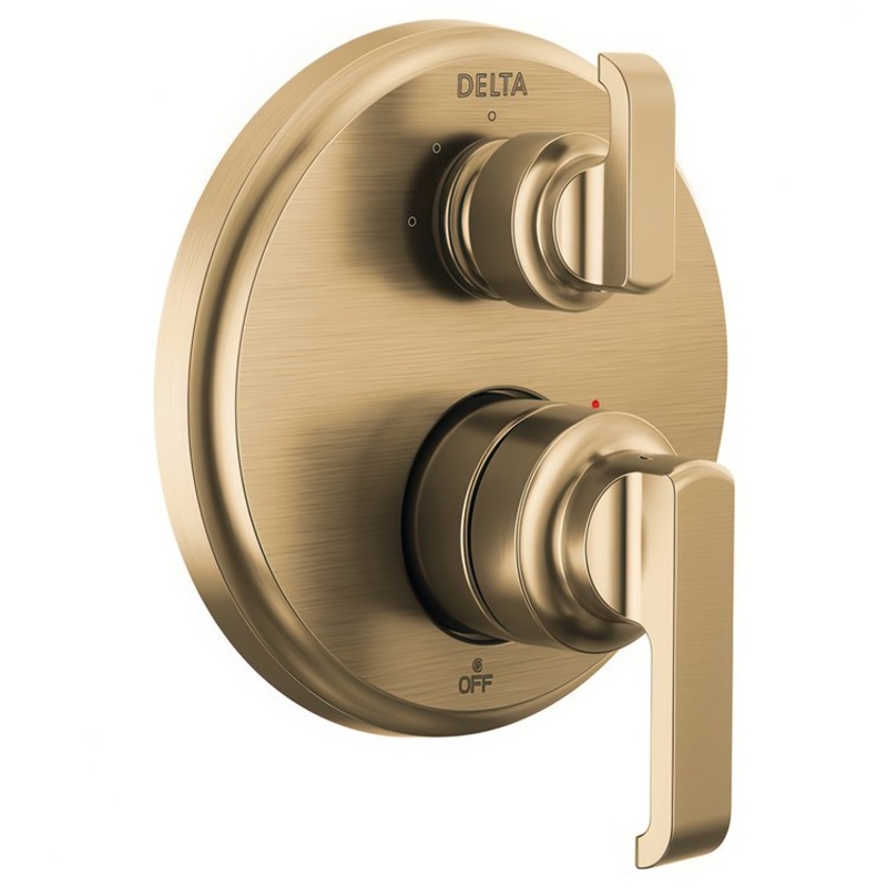 Diverter Trim Tetra 14 Series Integrated 3 Functions Lumicoat Champagne Bronze 1 Lever ADA