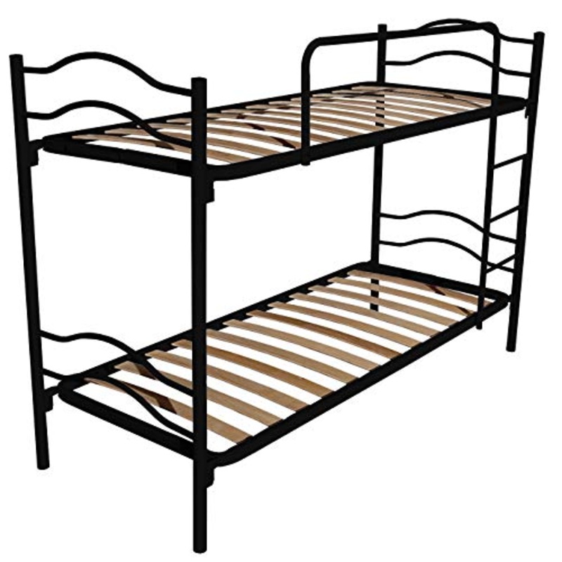 DOLCI SOGNI Letto a Castello Scomponibile per Adulti e Bambini 205×80 cm Altezza 150 cm, Colore Nero, Letti a Castello con 2 Rete Letto Singolo 80×190, Scomponibile in 2 Letti Singoli