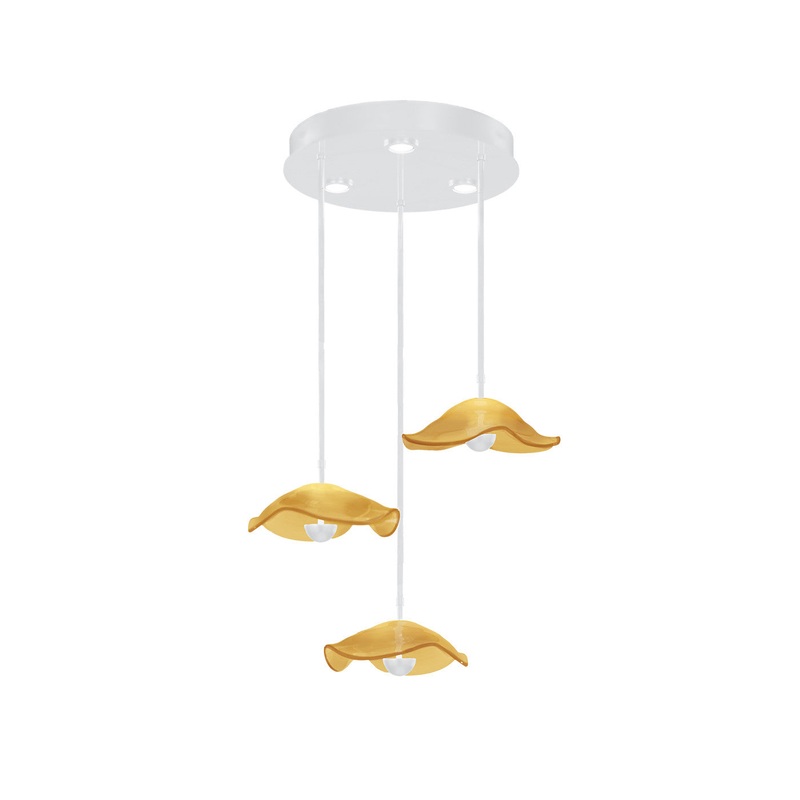 Embark 31.25″W Round Pendant White/Amber