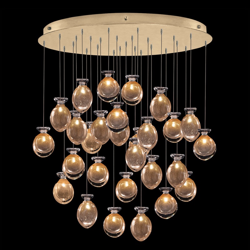 Essence 32″W Round Pendant Gold/Gold Round