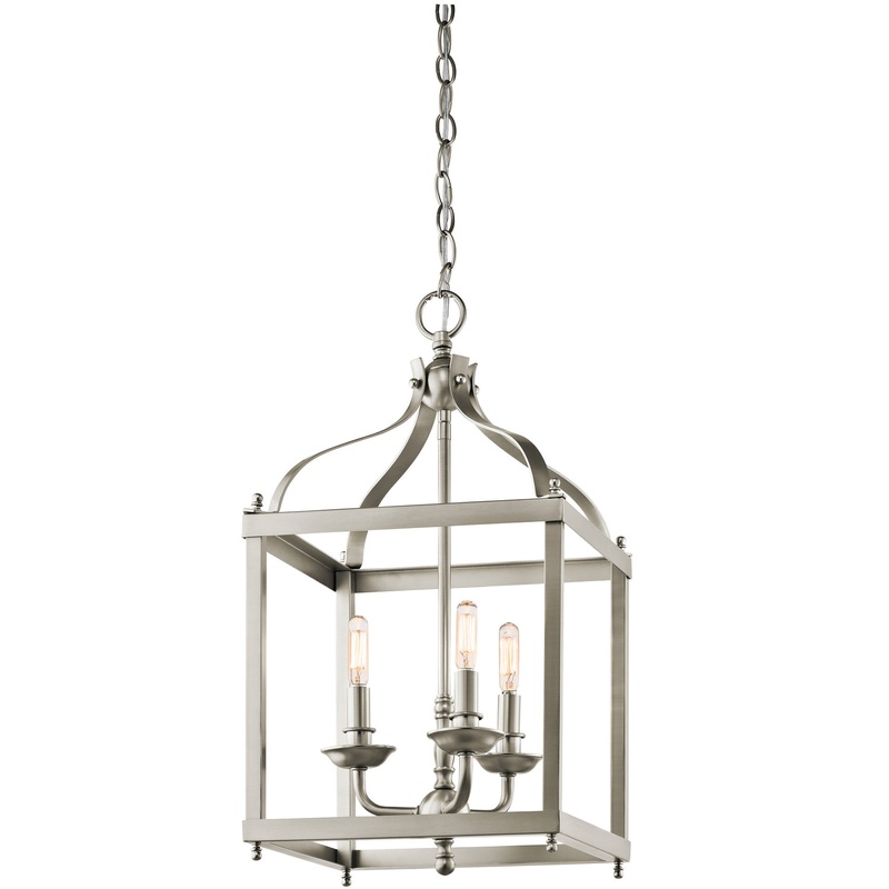 Kichler 42566NI Three Light Pendant, Brushed Nickel