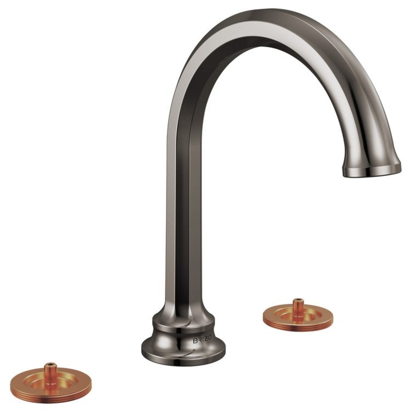 Lavatory Faucet Beauclere Deck Mount Widespread 6-16 Inch Spread Less Handle WaterSense Brilliance Black Onyx 1.2 Gallons per Minute Less Drain 3 Hole