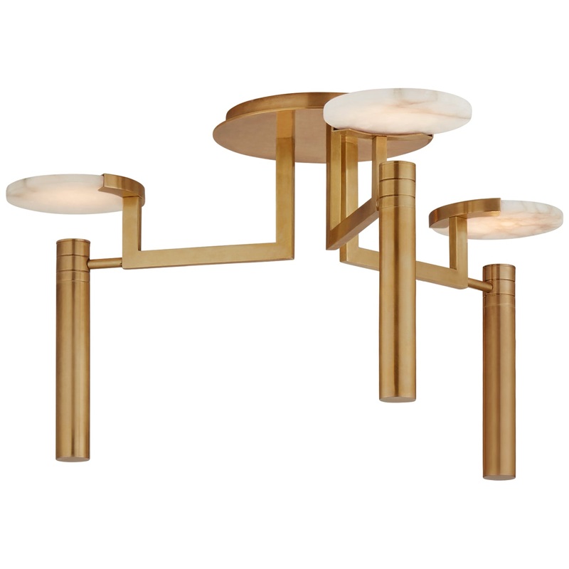 LED Semi-Flush Mount from the Melange Collection in Antique-Burnished Brass Finish by Visual Comfort Signature