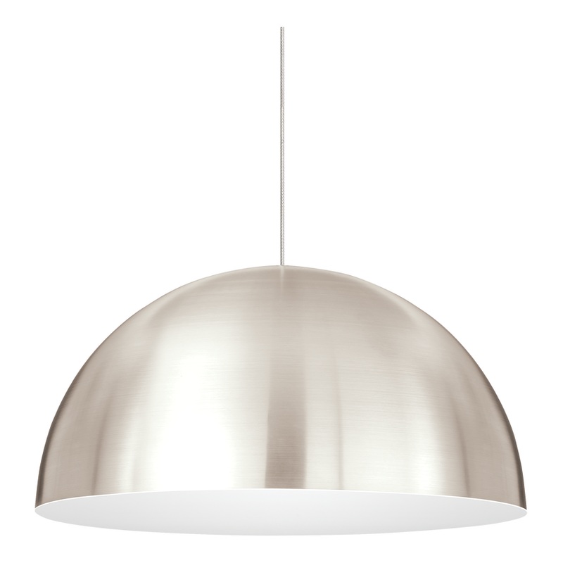 Mini Powell Street Pendant FreeJack Satin Nickel with Satin Nickel/White