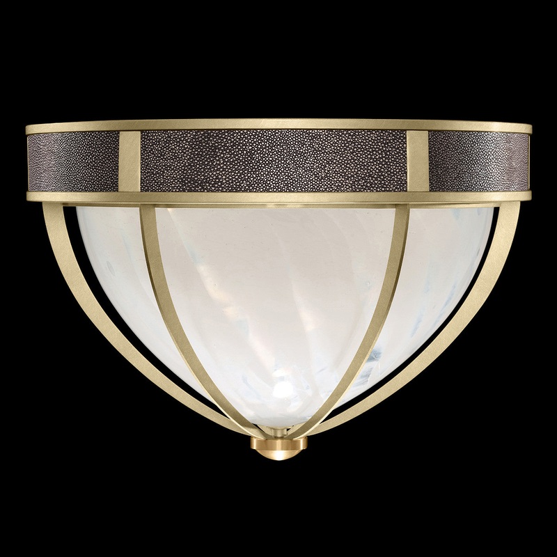 Mirage 18.75″W Round Flush Mount Soft Gold Leaf/Brass/Pebble