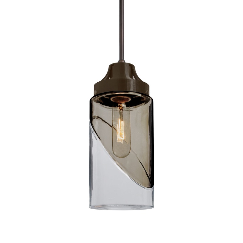 One Light Pendant from the Blink Collection in Bronze Finish by Besa