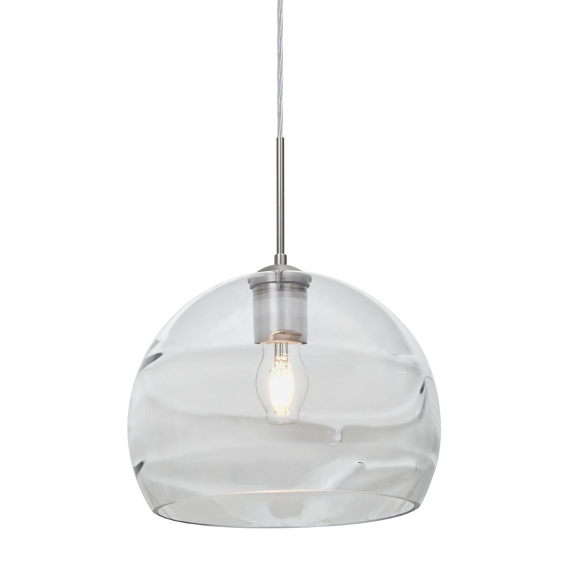 One Light Pendant from the Spirit Collection in Satin Nickel Finish by Besa