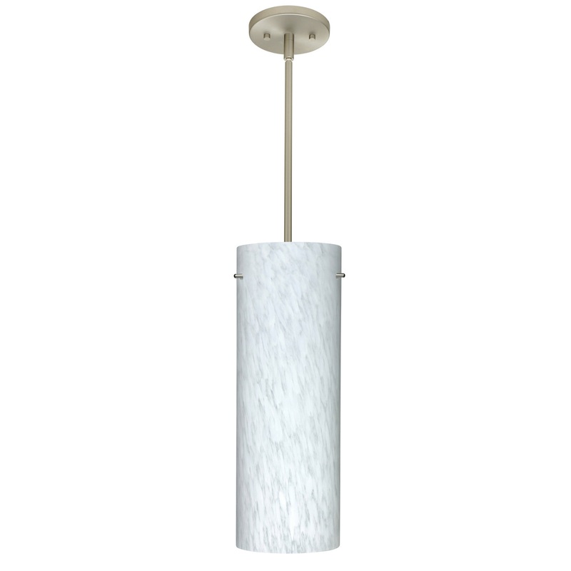 One Light Pendant from the Tondo Collection in Satin Nickel Finish by Besa