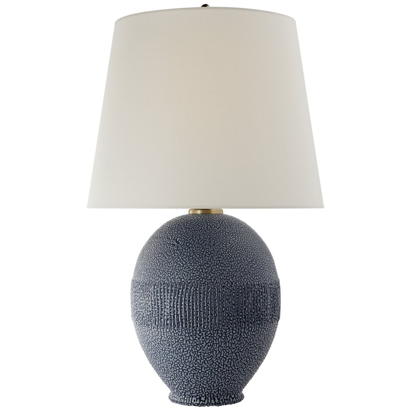 One Light Table Lamp from the Toulon Collection in Beaded Blue Finish by Visual Comfort Signature