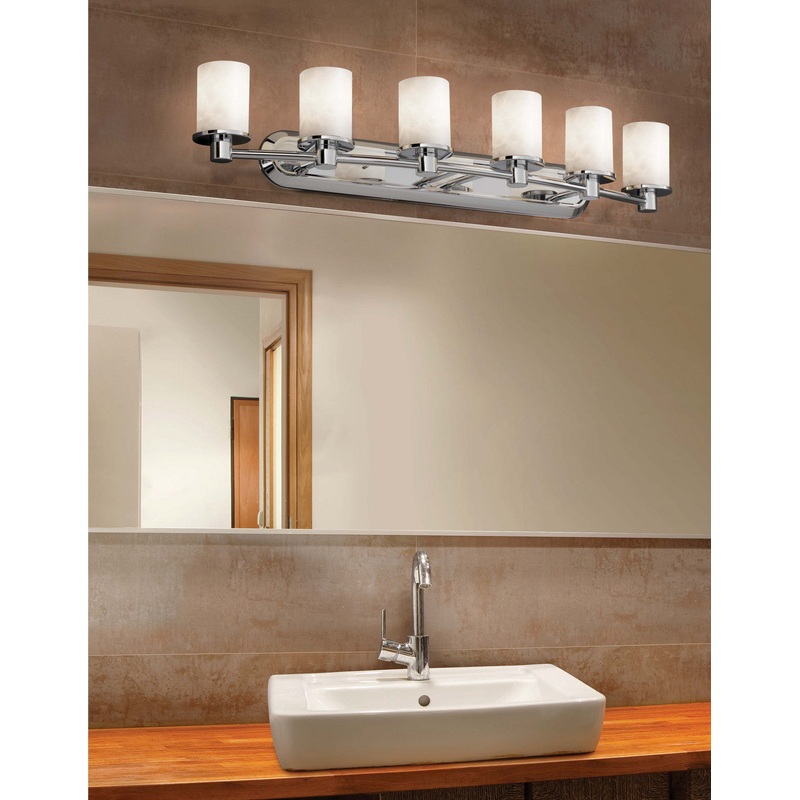 Six Light Bath Bar from the Clouds Collection in Brushed Nickel Finish by Justice Designs