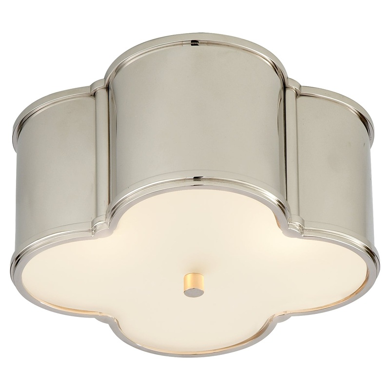 Two Light Flush Mount from the Basil Collection in Polished Nickel Finish by Visual Comfort Signature