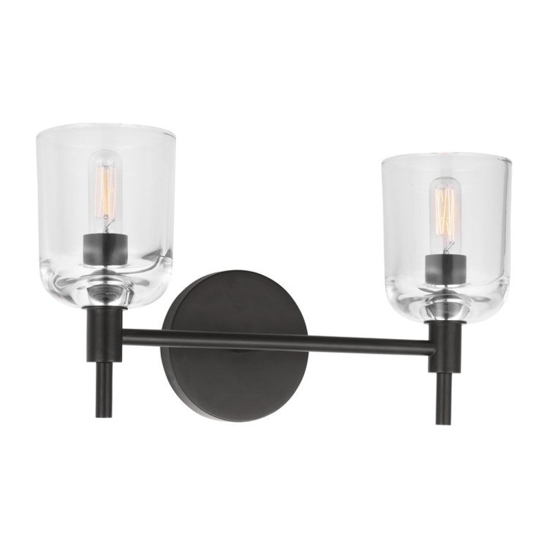 Vanity Light Hartley 2 Lamp Aged Iron Steel LED Candelabra T6
