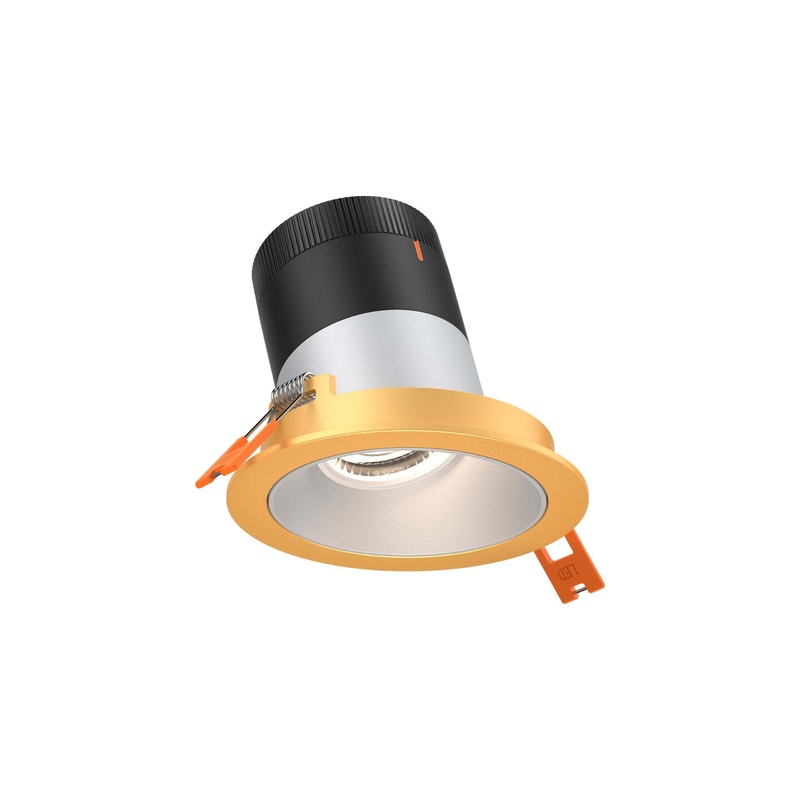 3″ Modular Downlight Alzak with Gold Trim 60 Degrees Sloped Ceiling
