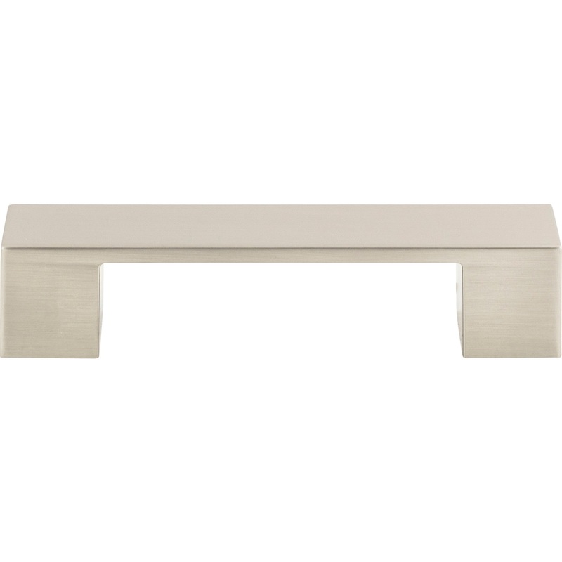Atlas Homewares Wide Square Pull 3 3/4 Inch (c-c) Brushed Nickel