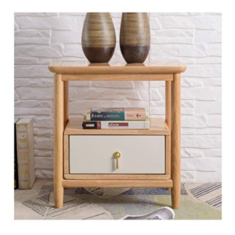 Comodini In massello Comodino, 2-Tier Tavolino Tavolino con cassetto, dell’organizzatore di immagazzinaggio e Open Table Shelf Camera Comodino Comodini letto ( Color : Light brown , Dimensione : B )