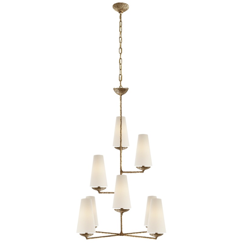 Eight Light Chandelier from the Fontaine Collection in Gilded Plaster Finish by Visual Comfort Signature