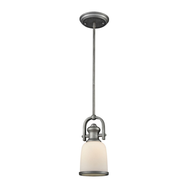 ELK Home 66681-1-LA Brooksdale One Light Mini Pendant Weathered Zinc