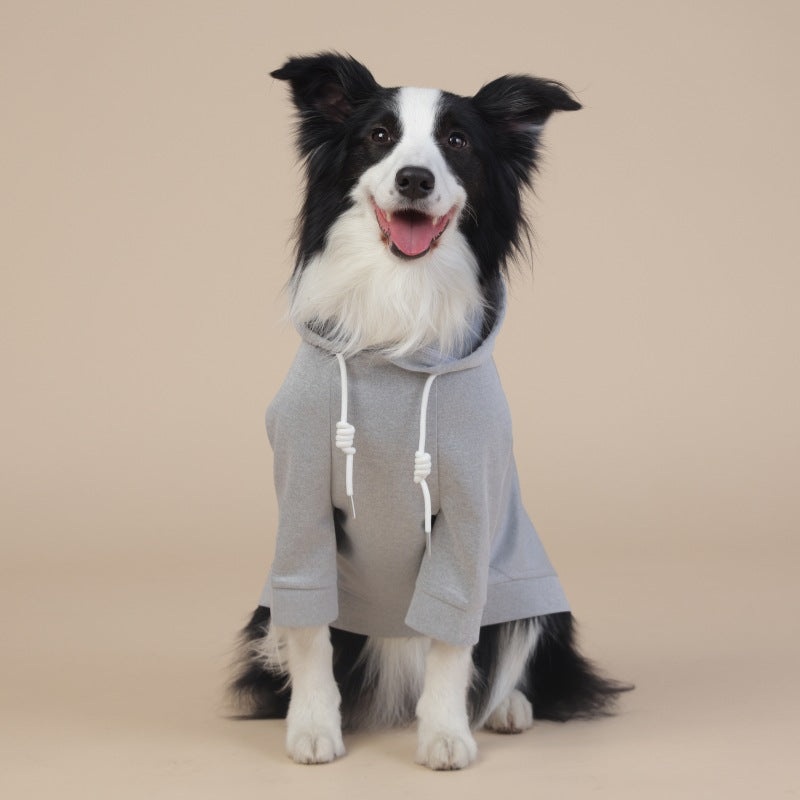 Grey Classic Dog Sweatshirt with Hood & Drawstrings – For Large Dogs (Size : 7XL)