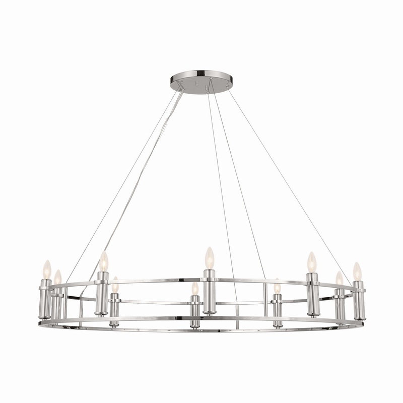 Kichler 52491PN Ten Light Chandelier, Polished Nickel
