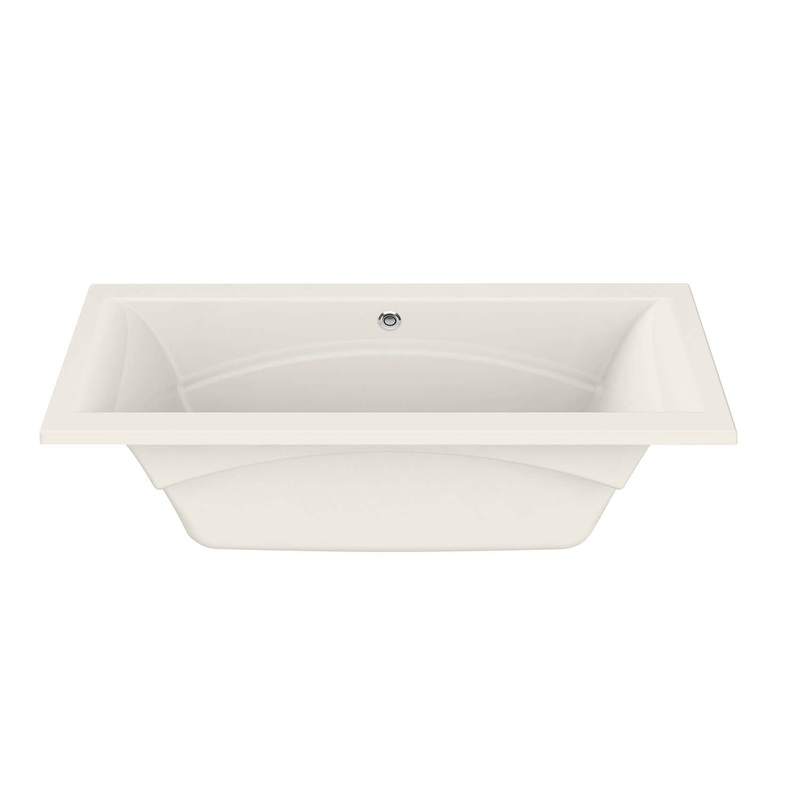 MAAX 101275-000-007 Optik 7242 Acrylic Undermount Center Drain Bathtub in Biscuit