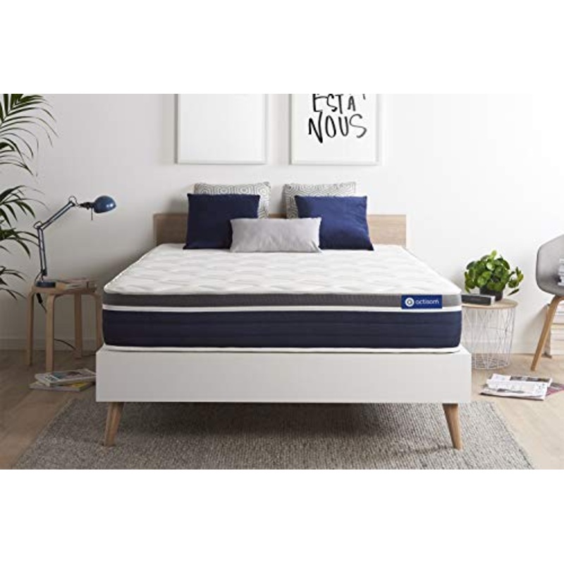 Materasso Actilatex confort 160x210cm, Spessore : 26 cm, Lattice e memory foam, Moderatamente rigido, 7 zone di comfort