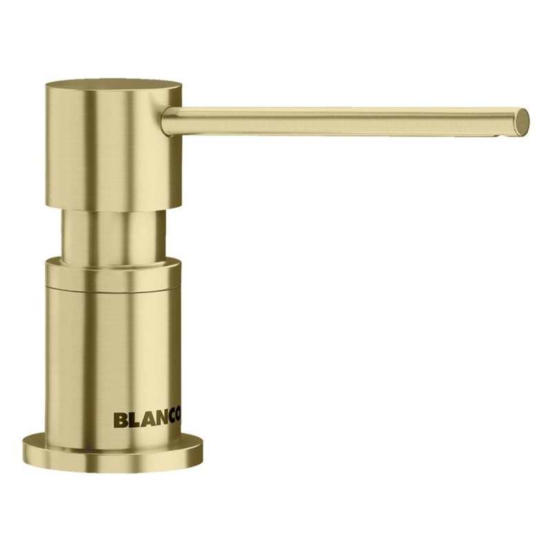 Soap Dispenser Lato Satin Gold Deck Mount Solid Brass 10 Fluid Ounce