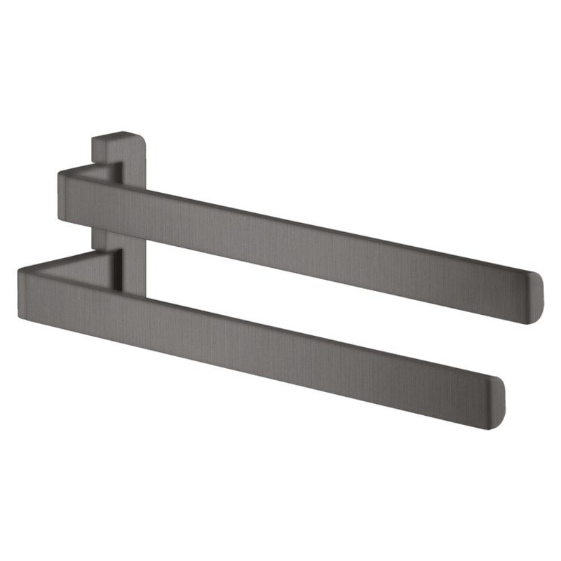 Towel Bar Universal SoftSquare 16 Inch Twin Handle Brushed Black Chrome Metal