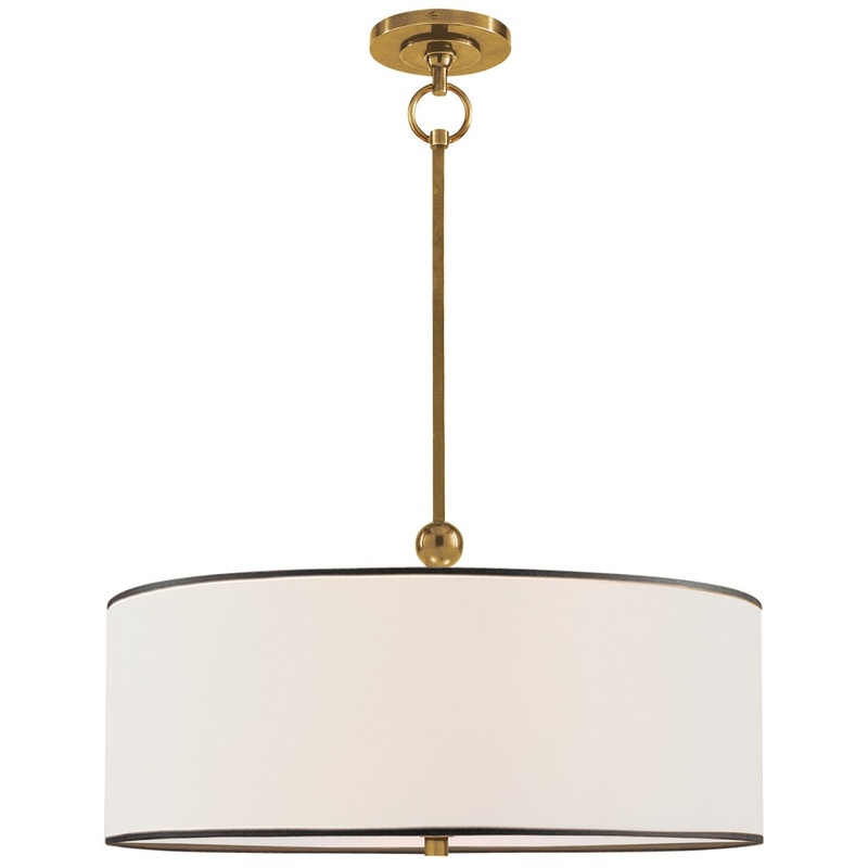 Two Light Pendant from the Reed Collection in Hand-Rubbed Antique Brass Finish by Visual Comfort Signature