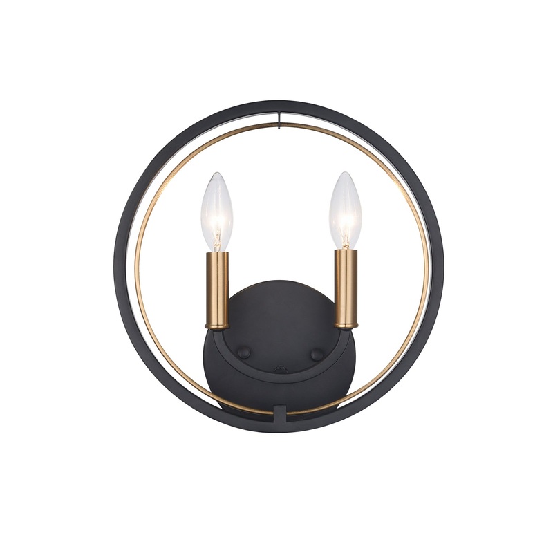 Two Light Wall Sconce from the Odyssey Collection in Black Finish by Matteo Lighting