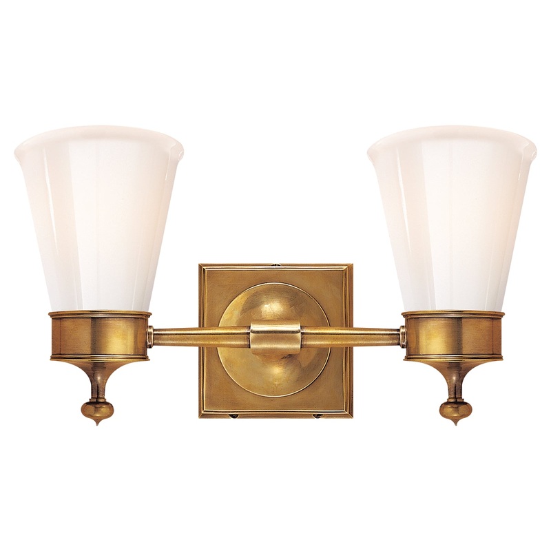 Two Light Wall Sconce from the Siena Collection in Hand-Rubbed Antique Brass Finish by Visual Comfort Signature