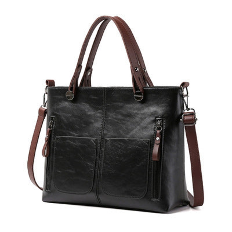 Versatile BLACK Tote with Detachable Strap – Ideal for Travel