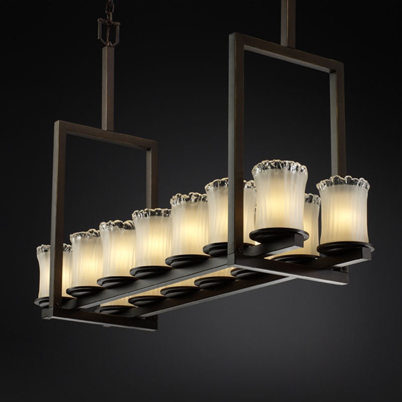 14 Light Chandelier from the Veneto Luce Collection in Dark Bronze Finish by Justice Designs