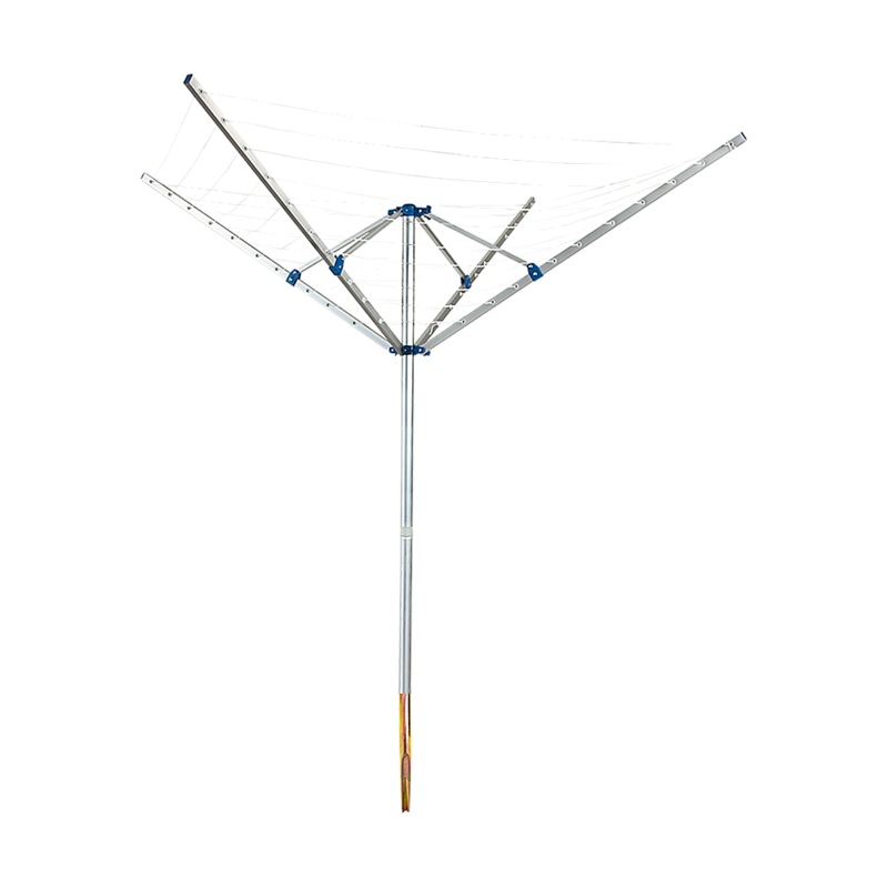 4 Arm Rotary Garden Washing Line Clothes Airer Dryer Outdoor Spike 40m Length