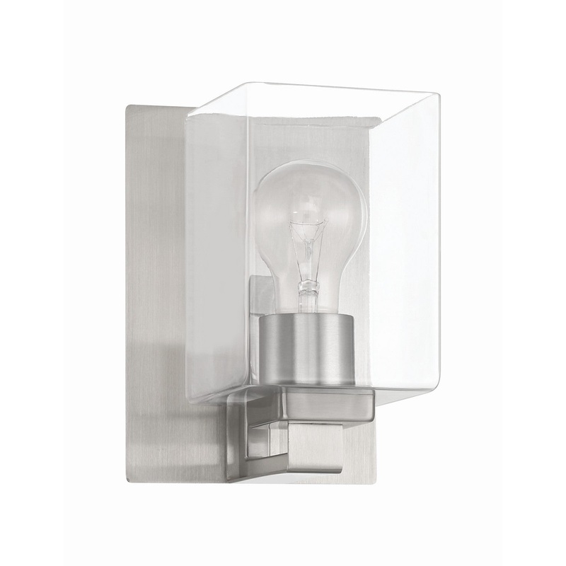 Craftmade 18506BNK1 McClane One Light Wall Sconce Brushed Polished Nickel