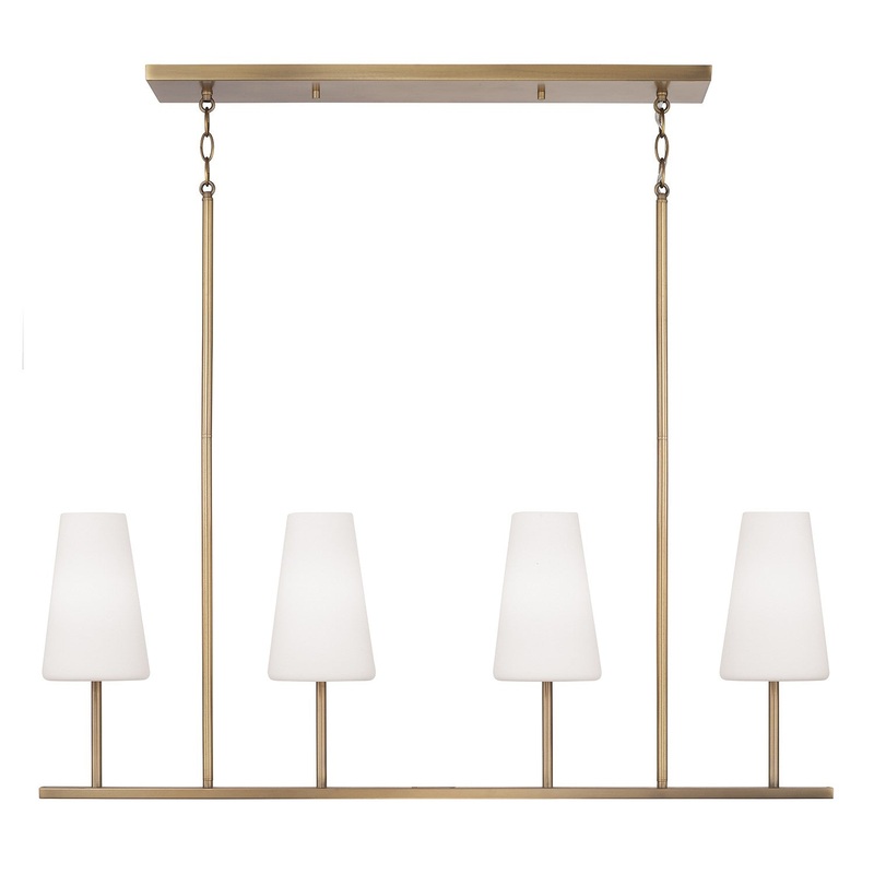 Four Light Island Pendant from the Averitt Collection in Aged Brass Finish by Capital Lighting