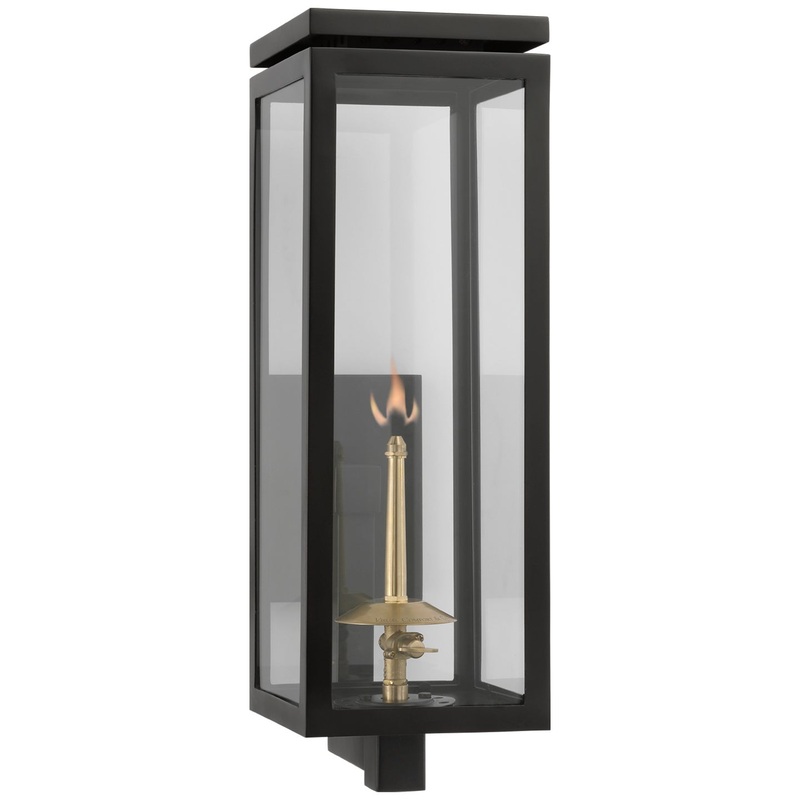 Gas Wall Lantern from the Fresno Gas Collection in Matte Black Finish by Visual Comfort Signature