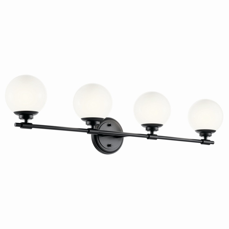 Kichler 55173BK Four Light Vanity, Black