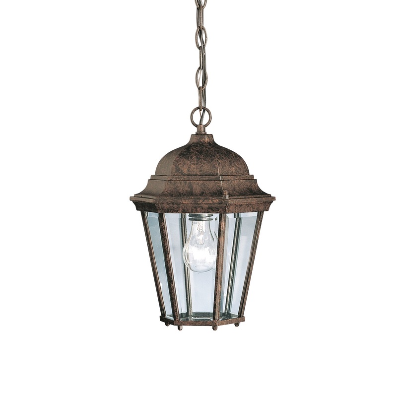 Kichler 9805TZ One Light Outdoor Pendant, Tannery Bronze